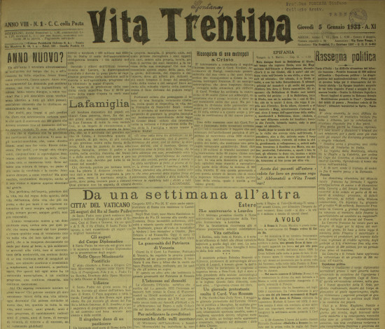 Vita Trentina, VIII (1933)