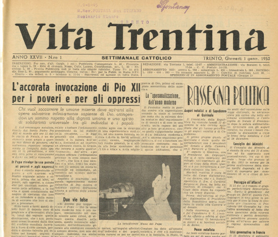 Vita Trentina, XXVII (1953)