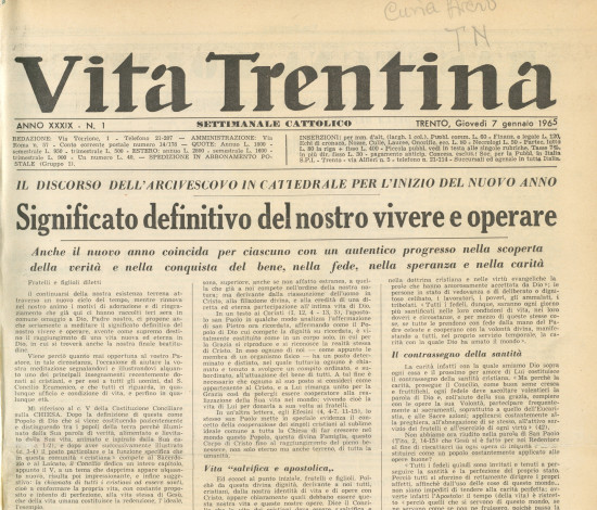 Vita Trentina, XXXIX - XXXX (1965)