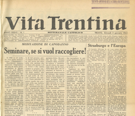 Vita Trentina, XXXVII (1963)