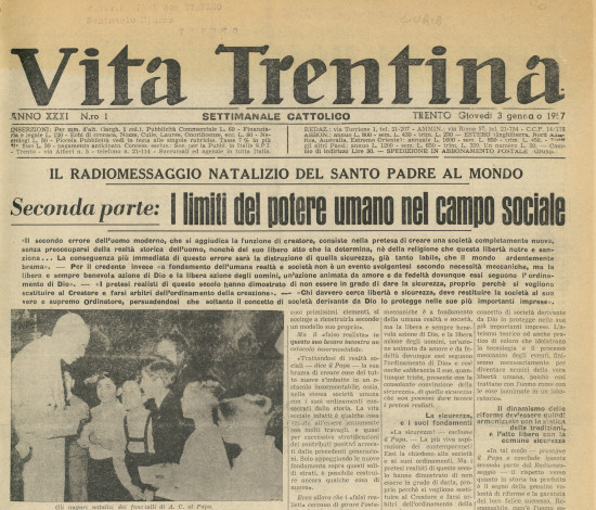 Vita Trentina, XXXI (1957)