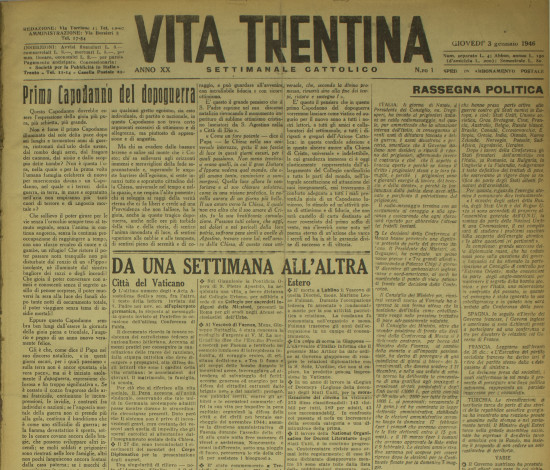 Vita Trentina, XX (1946)