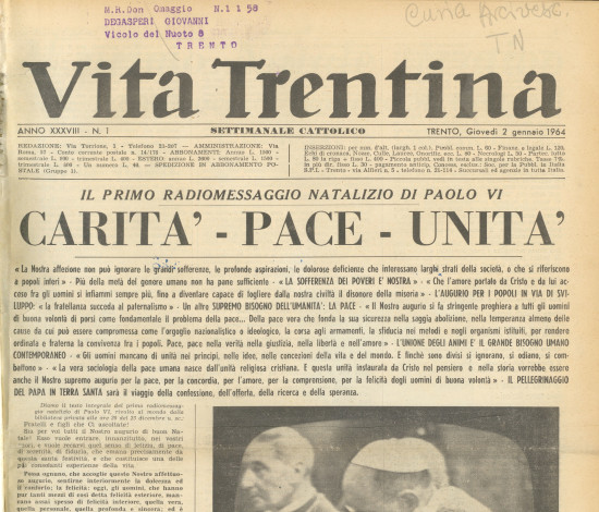 Vita Trentina, XXXVIII (1964)