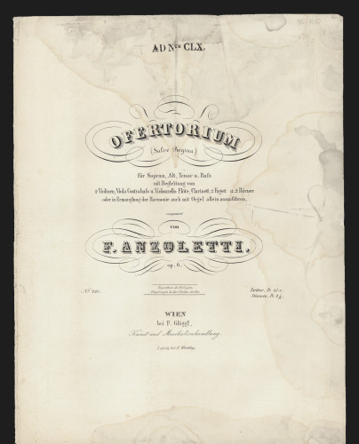 Salve Regina. Offertorio. 6Vv (Sv, Av, 2Tv, 2Bv), orch/org. Op.6
