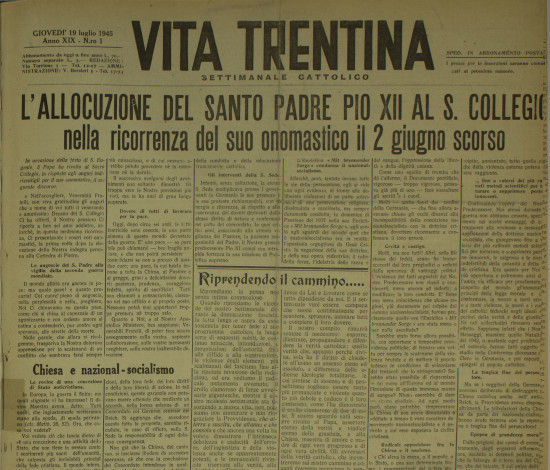 Vita Trentina, XIX (1945)