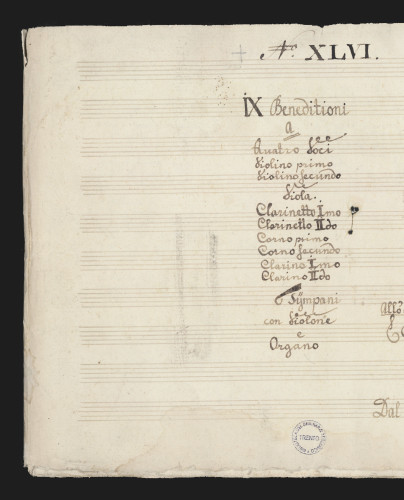 Tantum ergo. Inno. 4Vv, orch: Scelta
