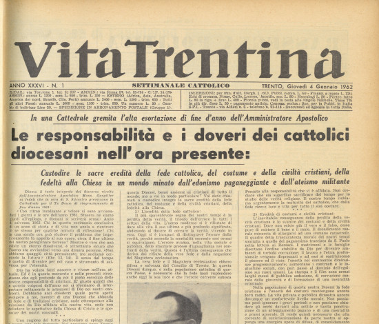 Vita Trentina, XXXVI (1962)