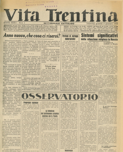 Vita Trentina, XXXII (1958)