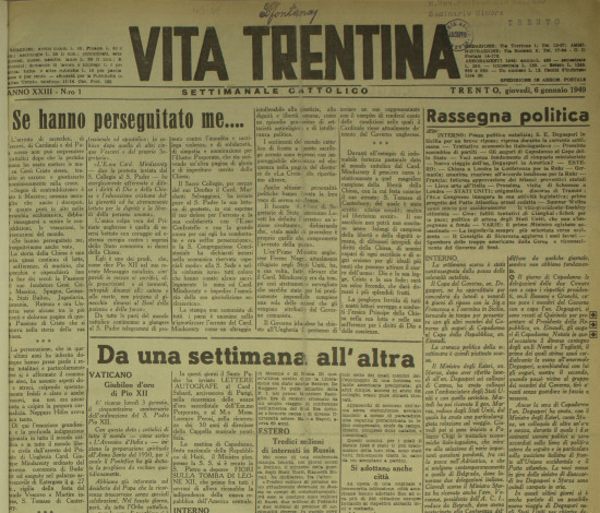 Vita Trentina, XXIII (1949)