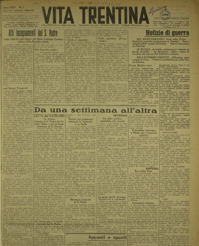 Vita Trentina, XVII (1943)